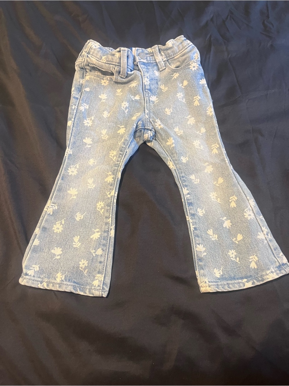 Old Navy Light Blue Floral Flared Jeans for Kids